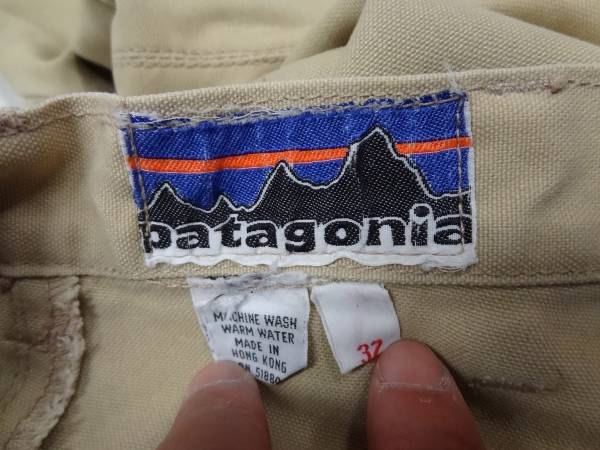 ビンテージ PATAGONIA パタゴニア 希少 70S 初期 デカ レア タグ アウトドア ベージュ カラー コットン ストレート パンツ サイズ 茶 色 _画像2