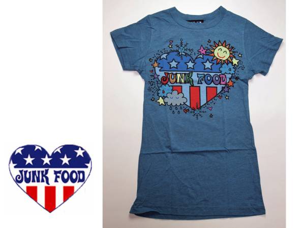 ♪新品♪JUNK FOOD ジャンクフード ロゴＴシャツ Cool Blue/M♪