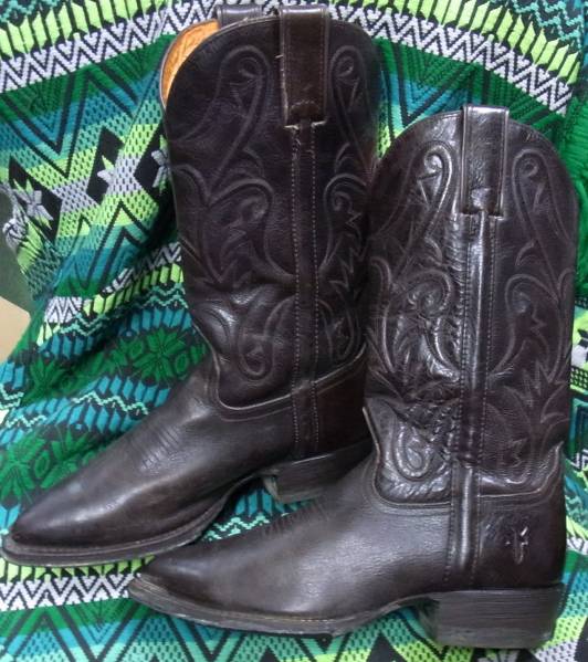  Mexico made FRYE western boots pear flower put on 23
