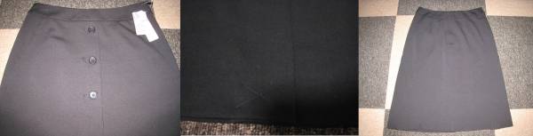 ◆新品【黒の技ありスカート】シンプルな台形シルエット☆黒の膝丈スカート☆すっきり脚長Ｗ64*送料185円～◆_画像2