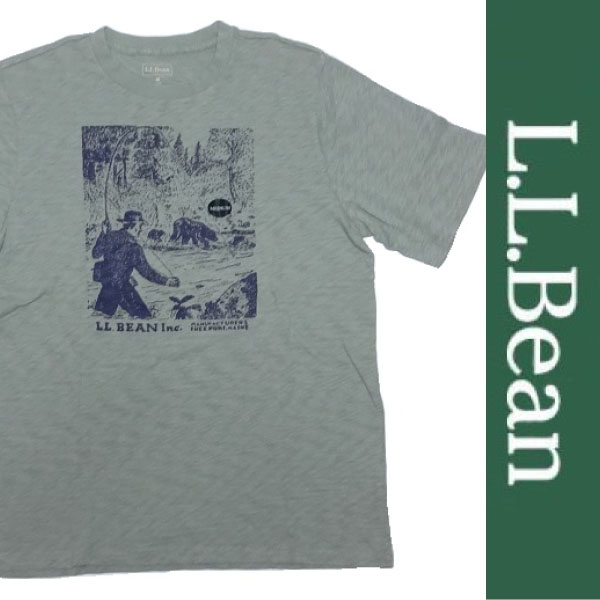 新品 L.L.Bean S/S T-SHIRT エルエルビーン 半袖 Tシャツ ライト グリーン メンズ レディース アウトドア コットン カットソー L 正規 012_画像1