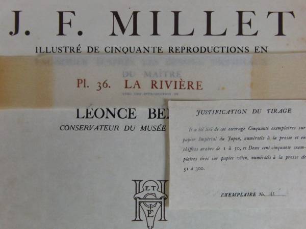 Ｊ．Ｆ．ミレー、限定・１９０６年、希少画版画、 La Riviere_画像3