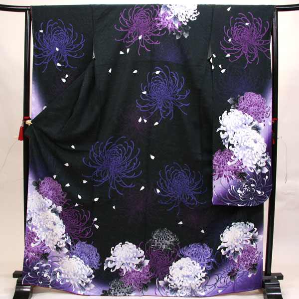  long-sleeved kimono full set silk kimono 100 flower ..7 days rental ( stock ) cheap rice field shop 