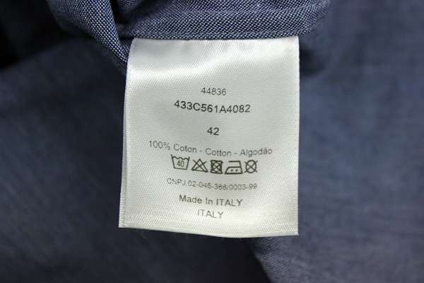 2T4215/ディオール スナップボタン インディゴコットンシャツ Dior_画像6