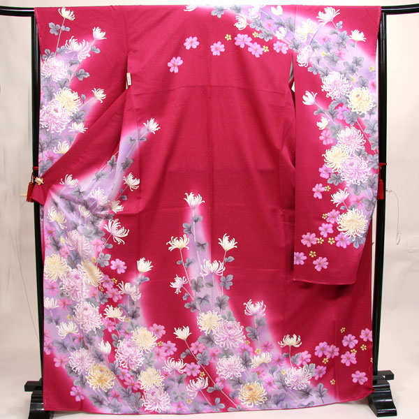  long-sleeved kimono full set silk kimono 100 flower ..7 days rental ( stock ) cheap rice field shop 