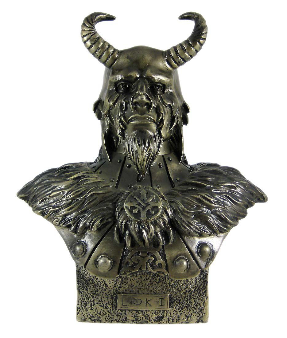 ヤフオク 角の付いたと兜と甲冑を着た 北欧神話 ロキ 彫像