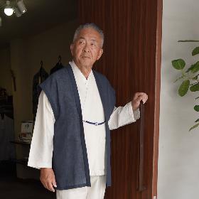 透ける羽織付き夏作務衣