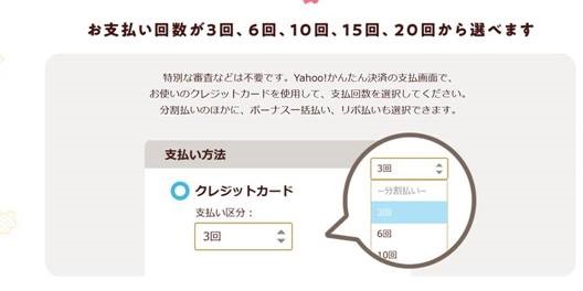 かんたん決済の分割/ボーナス一括払いOK