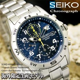 SEIKO 海外モデルミリタリークロノ ブルー
