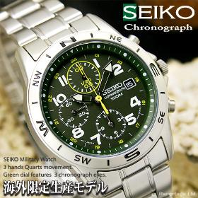 SEIKO 海外モデルミリタリークロノグリーン